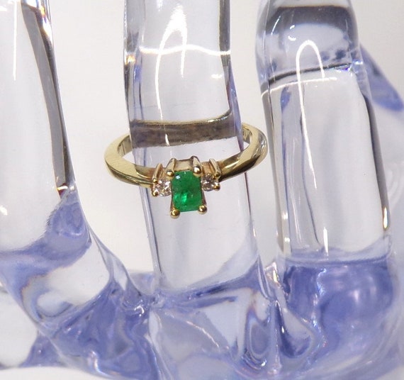Colombian Emerald, Diamond & 18k Gold Engagement … - image 3