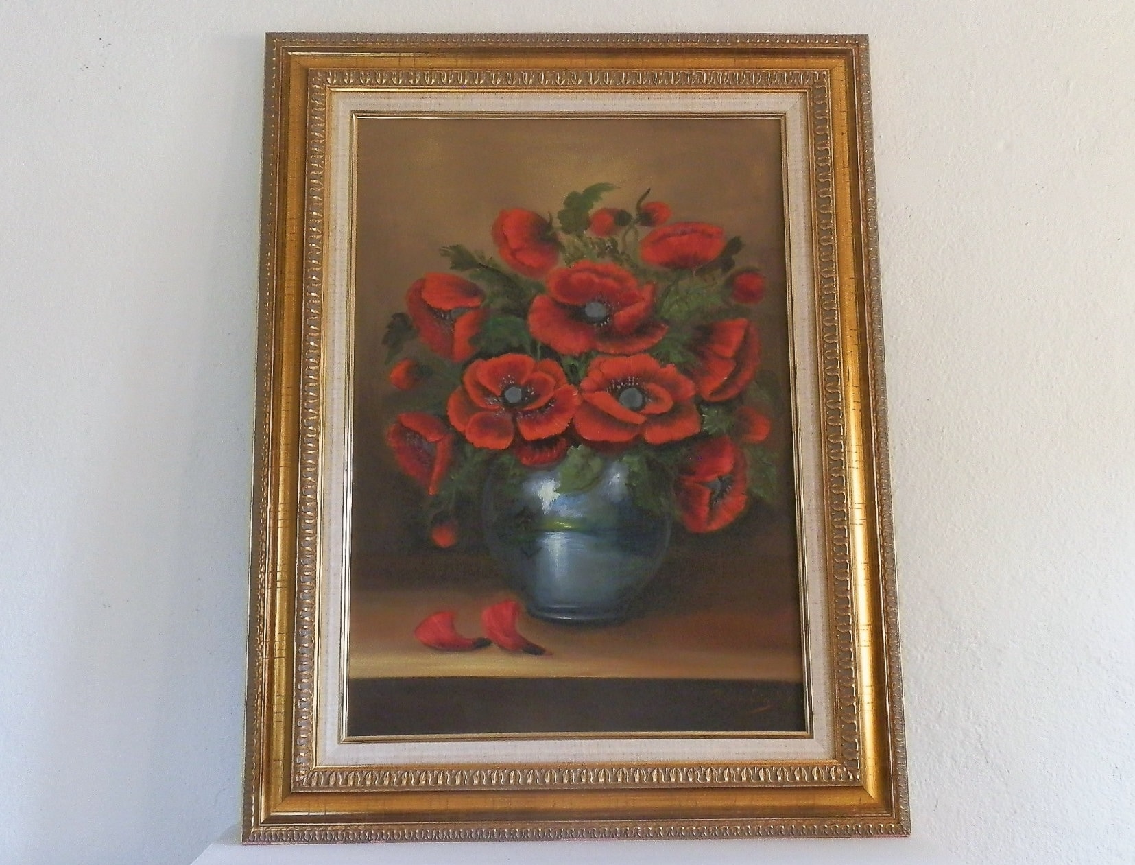 Framed Stretched Blooming Poppy Flowers Oil Painting, Set of 3, 40 x 27.5  - On Sale - Bed Bath & Beyond - 32385481