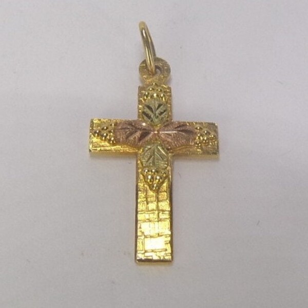 10k Gold Holy Cross Pendant for a Necklace or charm. 18mm