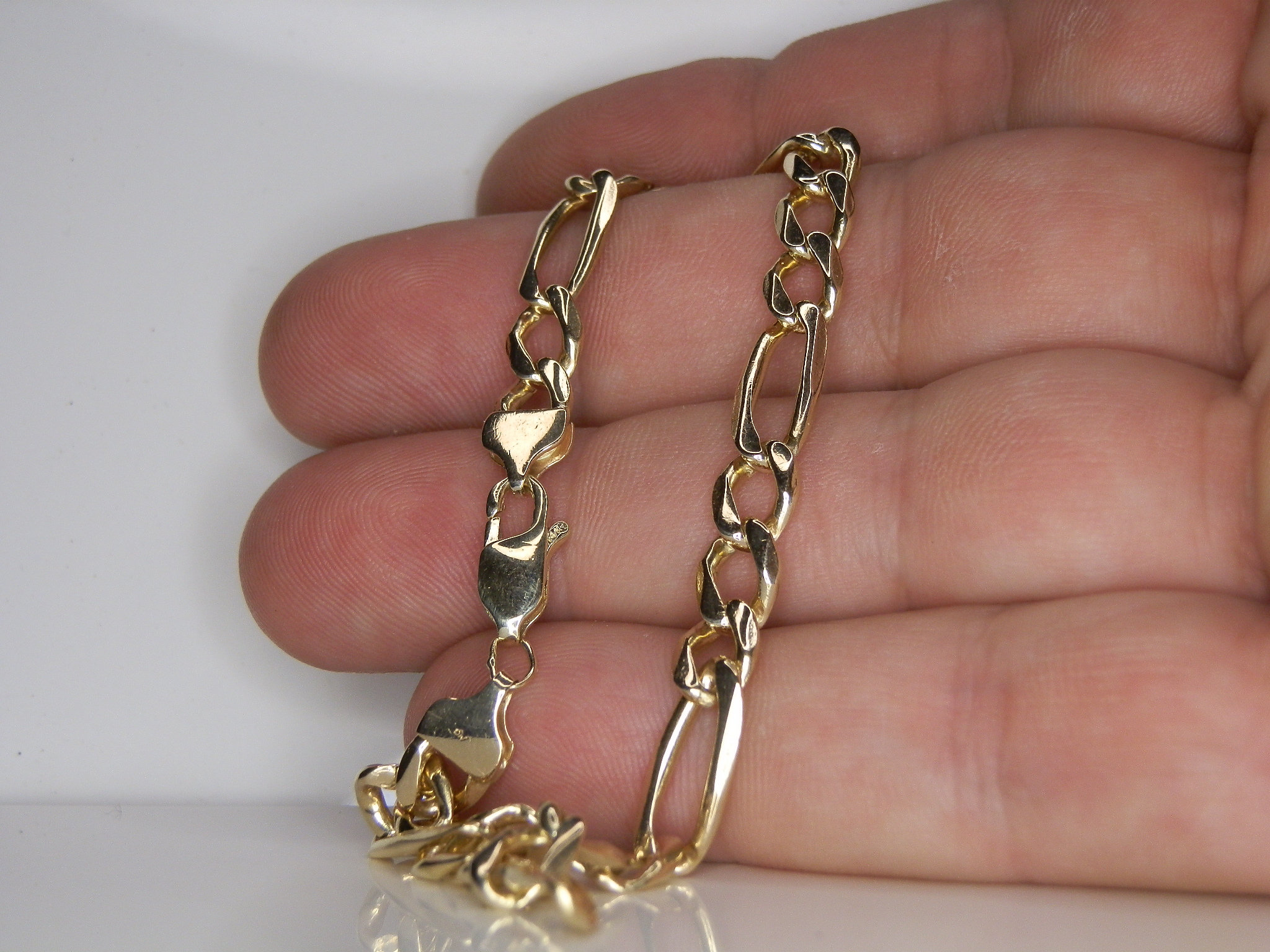 Vintage Italian 14k White And Yellow Gold Link Bracelet