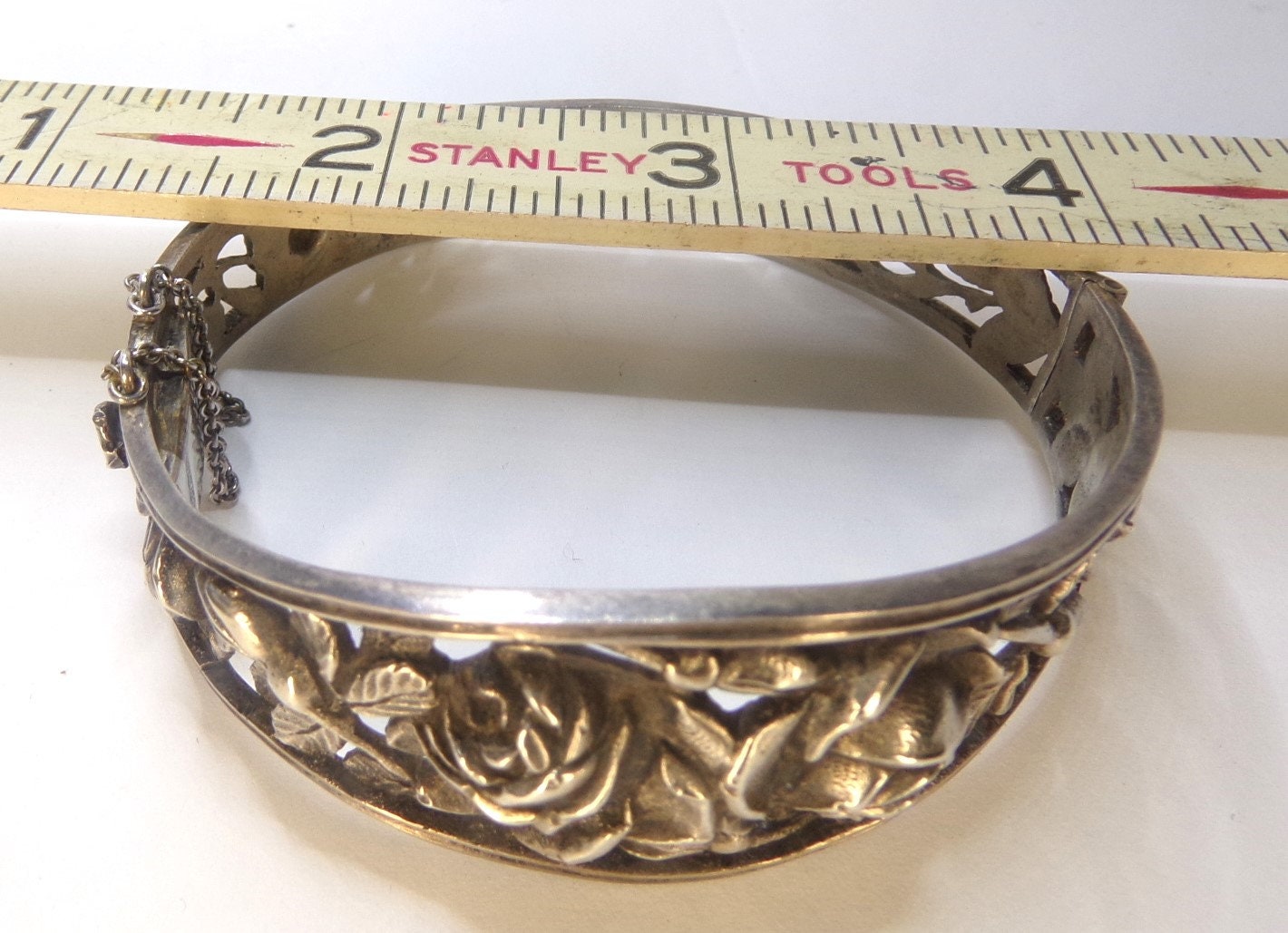 Bracelet Jonc Ancien En Argent Massif Poinçonné - Bijou Vintage Occasion