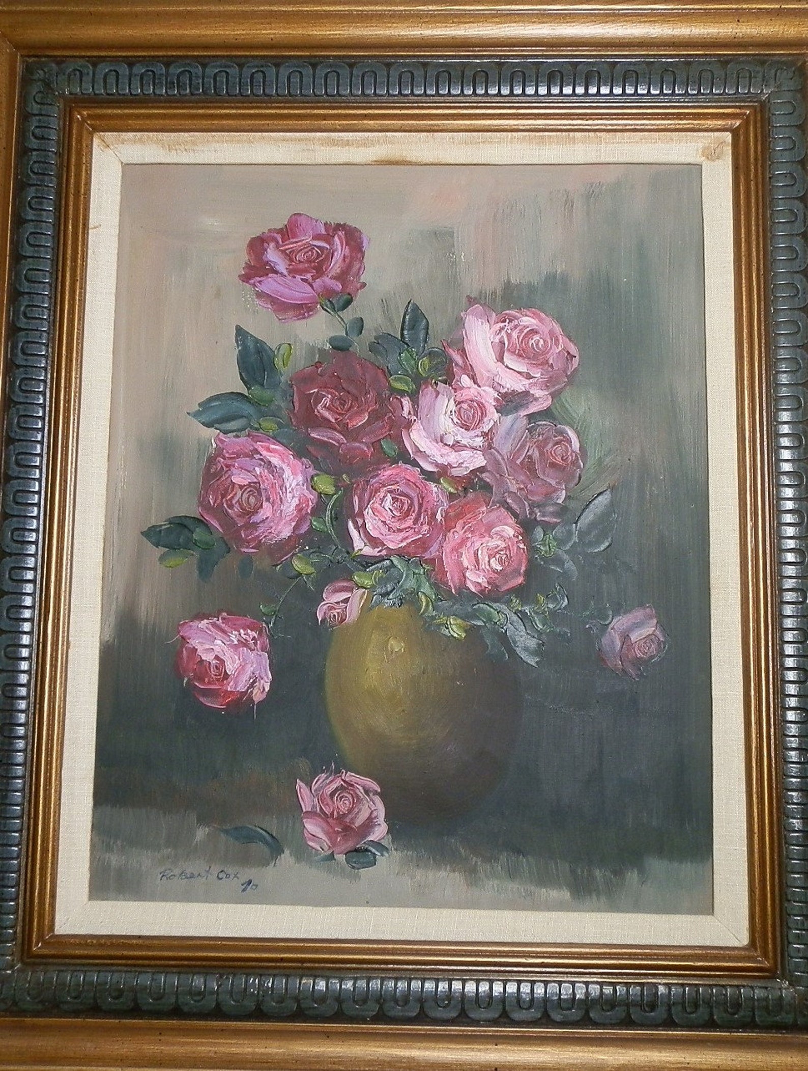 Original Robert Cox Floral Oil Painting on Canvas. Pinks. Etsy