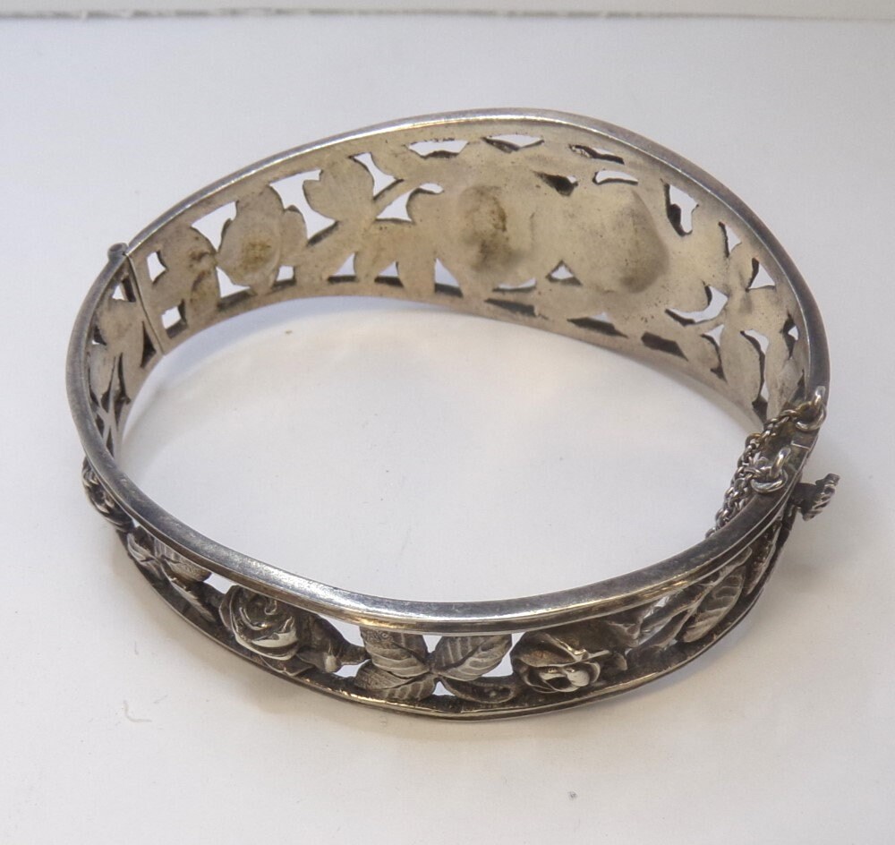 Bracelet Jonc Ancien En Argent Poinçonné - Bijou Vintage - Occasion