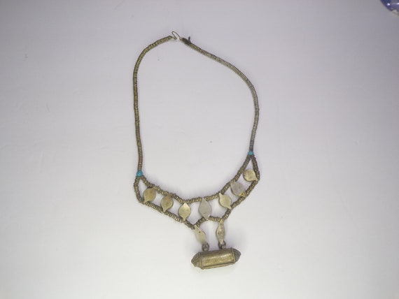 Arabian Necklace, Silver Filigree with real Lapis… - image 6