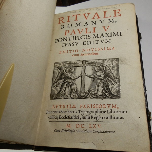 RESERVED. Sean. 1665 Leather Hardcover. Rituale Romanum, Pauli V. Pontificis Maximi jussu editum. Editio novissima cum Accentibus