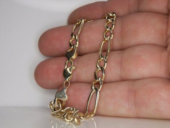 Vintage 14k Italian Gold Link Chain Link Bracelet… - image 1
