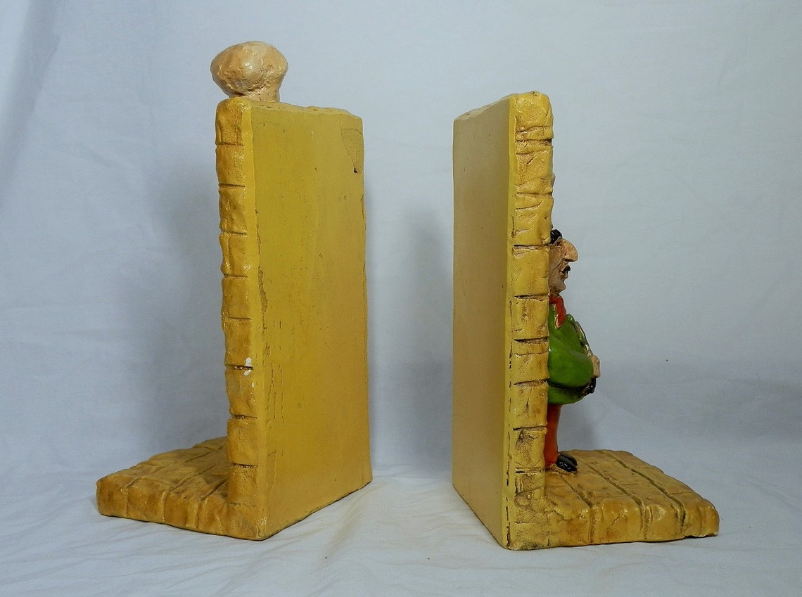 Large Ceramic Bookends. Chef Cooking Designs. Handmade. Great Etsy