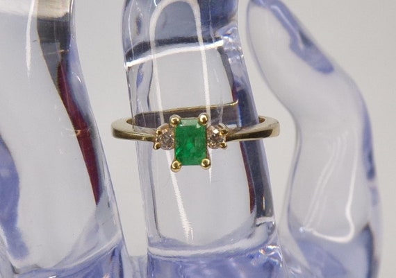 Colombian Emerald, Diamond & 18k Gold Engagement … - image 1