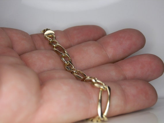 Vintage 14k Italian Gold Link Chain Link Bracelet… - image 3