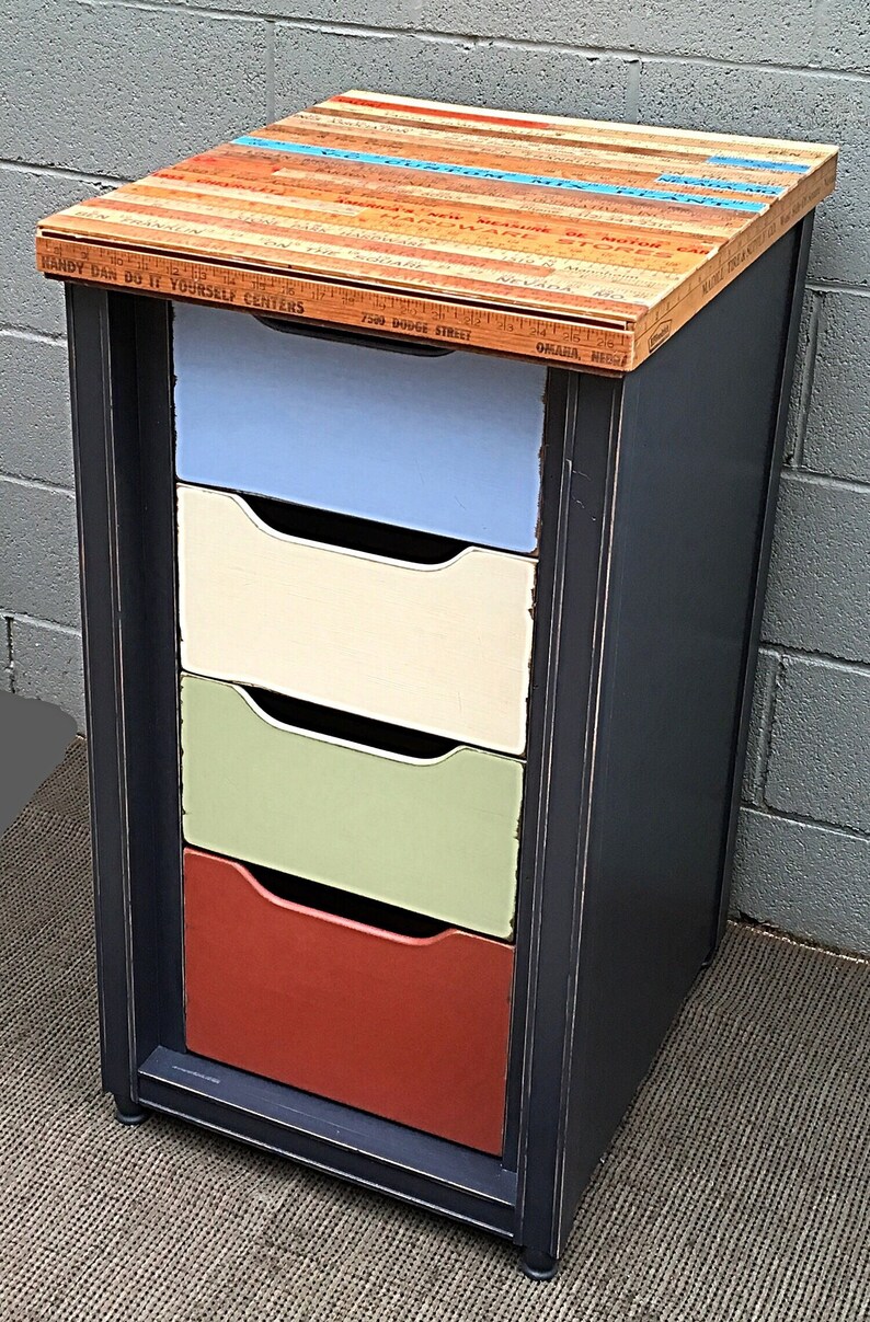 Chest Of Drawers Vintage Yard Sticks Dresser Cabinet Etsy