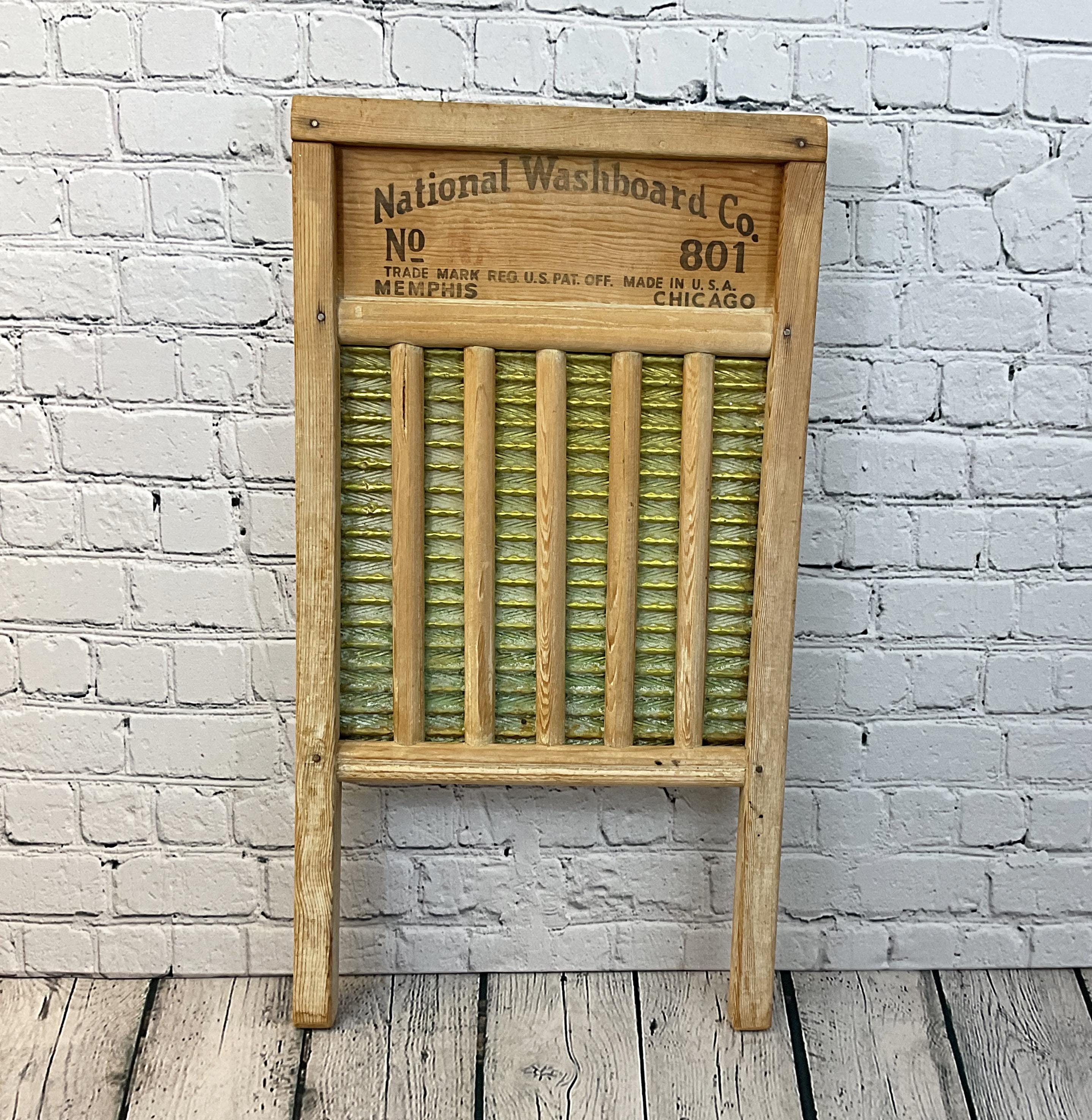 【USA】ヴィンテージ ウォッシングボード “NATIONAL　801” Vintage National Washboard Co No 801 Made in USA Brass Kings Top