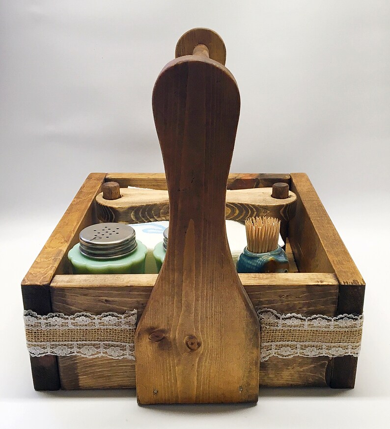 Kitchen Table Caddy Organizer Wood Napkin Holder Table Center | Etsy