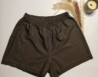 Pantalones cortos de lino para estar en casa, ropa de dormir holgada, calzoncillos de lino orgánico, ropa interior transpirable, regalo para hombre