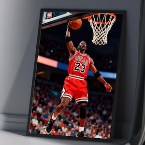 Michael Jordan Digital Print – Iconic Dunk Vector Art Poster – Instant Download  – High-Res Basketball Wall Decor