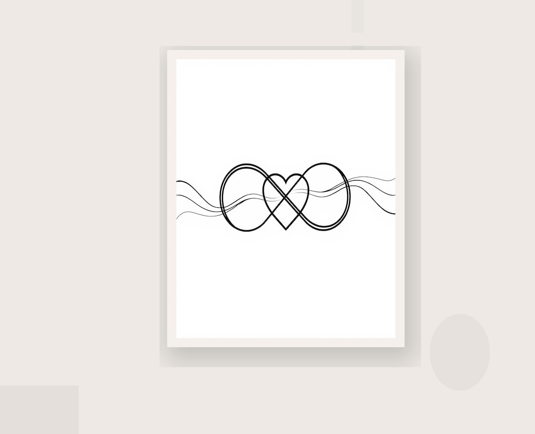 Infinity Heart Line Art.eternal Love Symbol Print.valentine's Day Gift ...