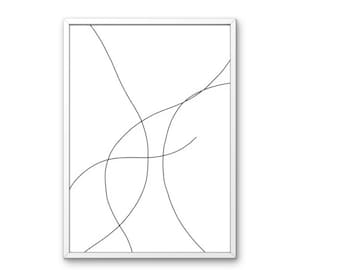 Minimalist Abstract Line Art – Black and White Wall Art Printable | Modern Digital Download