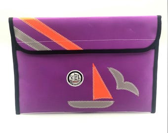 Tablet case L made from recycled canvas, padded, for 13-inch MacBook and large tablets