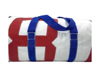 Sporttasche XL Einzelstück aus  recyceltem Segeltuch, große Reisetasche