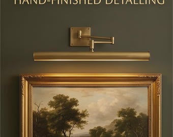 Handmade Adjustable Swing Arm Picture Light Brass Finish – Wall Mounted Art adjustable & Painting Illuminator