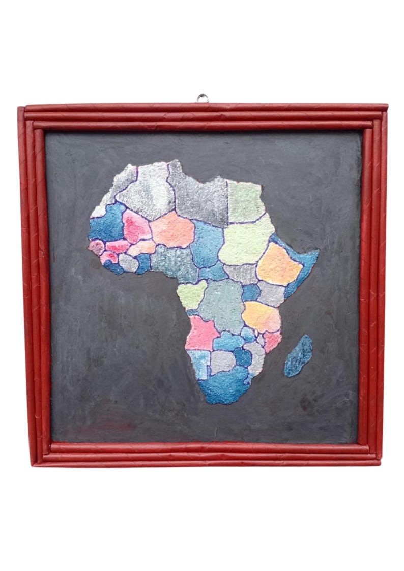 Handmade African Map Art, Quilled Paper, 3D Textured Wall Decor - Etsy