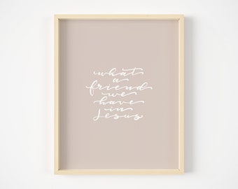 What a Friend We Have In Jesus Hand Lettered Printable Art