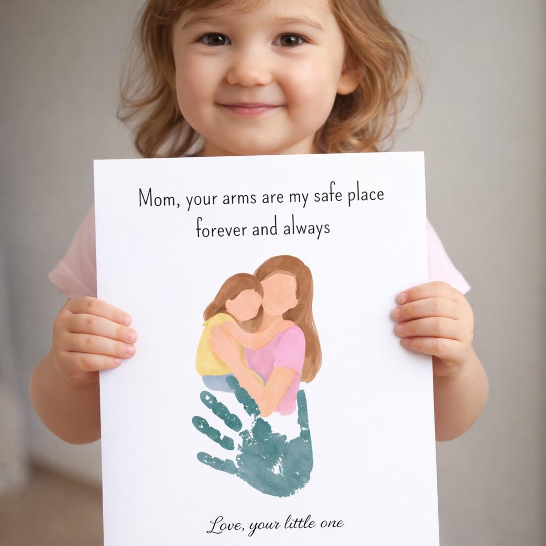 Mom and Child Watercolor Print, Mother's Day Keepsake, Handprint Art ...