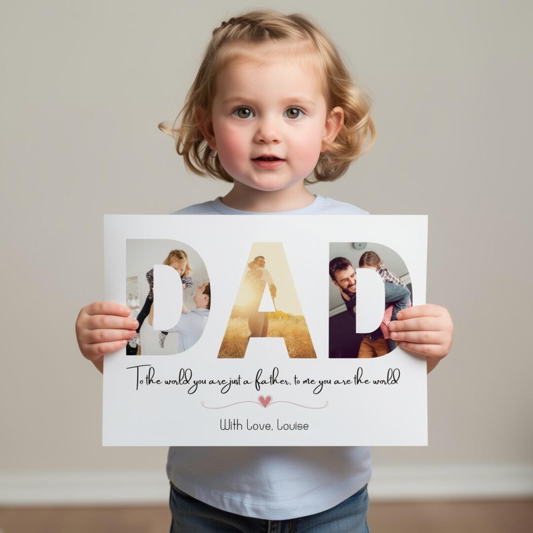 Personalized Gift for Dad With Photos, Custom Dad Print, Fathers Day ...