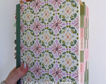 Loaded ESV Bible | Pink Green Floral Journaling Bible for Women (Handcrafted)