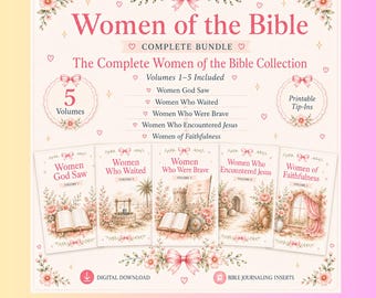 Women of the Bible Printable Bundle, Christian Bible Study Tip-Ins, Bible Journaling Inserts, Women’s Devotional Pages, Digital Download