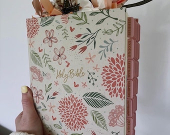 CSB Preloaded Bible | Custom Floral Journaling Bible with Tabs, Notes