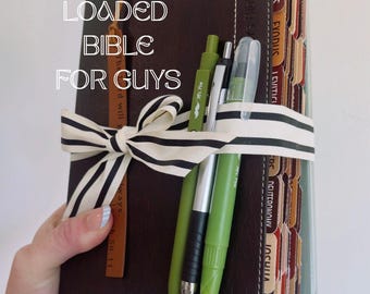 Loaded Bible for Teen Guys, College Men | Hand-Highlighted Study Notes, Tabs (Graduation Gift)