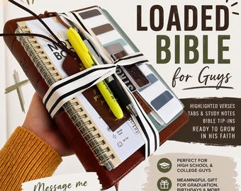 Loaded Bible for Teen Guys, College Men | Hand-Highlighted Study Notes, Tabs (Graduation Gift)