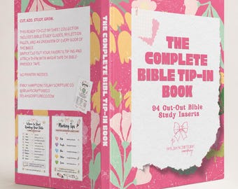 Complete Bible Tip-In Book | 94 Study Inserts for Bible Journaling