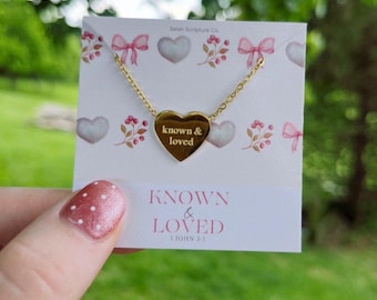 Collar Corazón Conocido y Amado: Joyería de Fe Cristiana, Inspirado en el Salmo 139