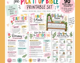 Pick It Up Bible Printable Set | 90 Inserts for Reading (Digital Download)
