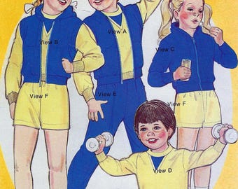 Cartamodello per tuta da jogging per bambini, taglie 6-8-10-12, nuovo, facile da cucire, disegnato da Jo Lyn - NUOVO! Per bambini e bambine