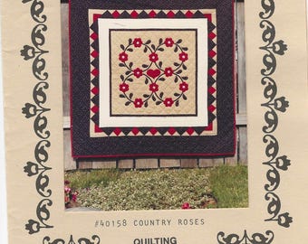 Modello per quilting "Rose di campagna" n. 40158 di Needleart Guild - Stencil incluso, quadrato da 54 pollici (137 cm) NUOVO MODELLO