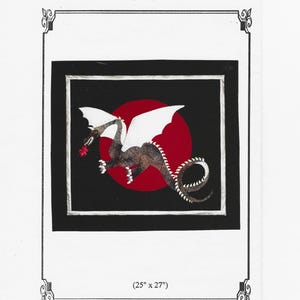 Silver Dragon Applique Wall Hanging 25 By 27 From Dragonfly Patterns by Mary B. Battle No-Sew Applique Hand or Machine Applique Possible NEW