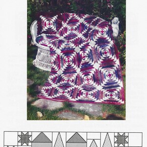 Goose Cabin - Quilt Pattern 9509 Quilt Factory Publications - 9 block Shown 36x36 Full Instructions One Block for 3 Different Size Quilts