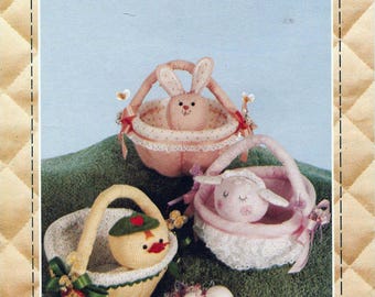 Bunny Basket & Friends By Patch Press 356B Patroon konijn, eend, lam op volledige grootte Easy Follow Pasen, babykamer of kinderkamer Woondecoratie