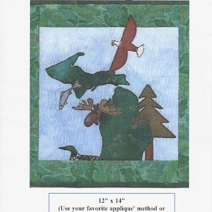 Peut inclure: Un patron de courtepointe intitulé Michigan #108 par Quilts 'n Stuff by Glenna. Le motif représente une carte du Michigan, un pygargue à tête blanche, un orignal, un poisson, un plongeon et un pin. Les dimensions sont 30,48 cm par 35,56 cm.