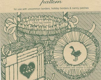 Multi-basket Quilted Cover & Ruffled Liner #1003 By Piira Prints  Use with Uncommon Borders, Holiday Borders and Nanny Patches By RiIchards
