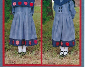 k.p. kid's & co. Vestido de manzana para niñas Tallas 2-6 Vestido clásico - Diseño de apliques a máquina de Kari Pearson NUEVO PATRÓN