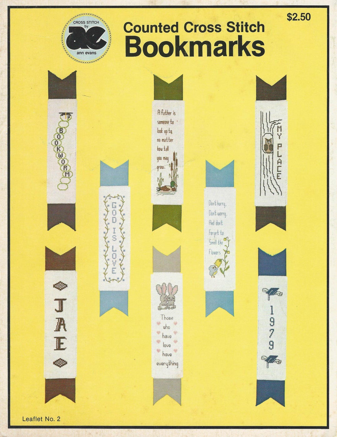 Cross Stitch by Ae - Ann Evans - Counted Cross Stitch Bookmarks Leaflet ...