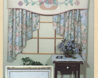 English Floral Cornice Quilts Pattern 889 2 Valance Designs and Curtain Directions by Donna Gallagher Creative Needlearts By Donna Gallagher