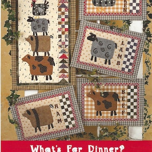 What's For Dinner - Applique Pattern 130WFD From Cabbage Rose - Barbara Brandeburg  Placemats20.5x14.5 and Wall Quilt 19.5 x 34.5