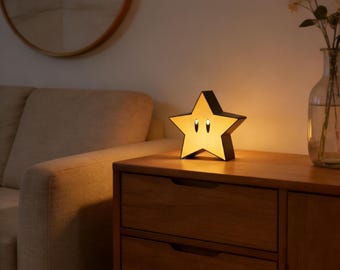 Super Mario Star-nachtlampje-Gamer Room Decor-Retro gaming led-lamp-Mario Star-USB oplaadbare ster omgevingslicht