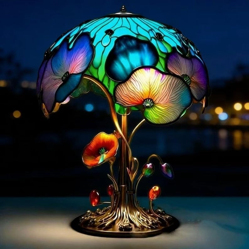 Lámpara de hongo de resina Luz de noche de resina hecha a mano