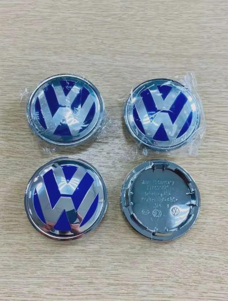 VW Wheel Center Caps Set of 4 | Volkswagen Logo Badge | Car Rim Hub Cap ...
