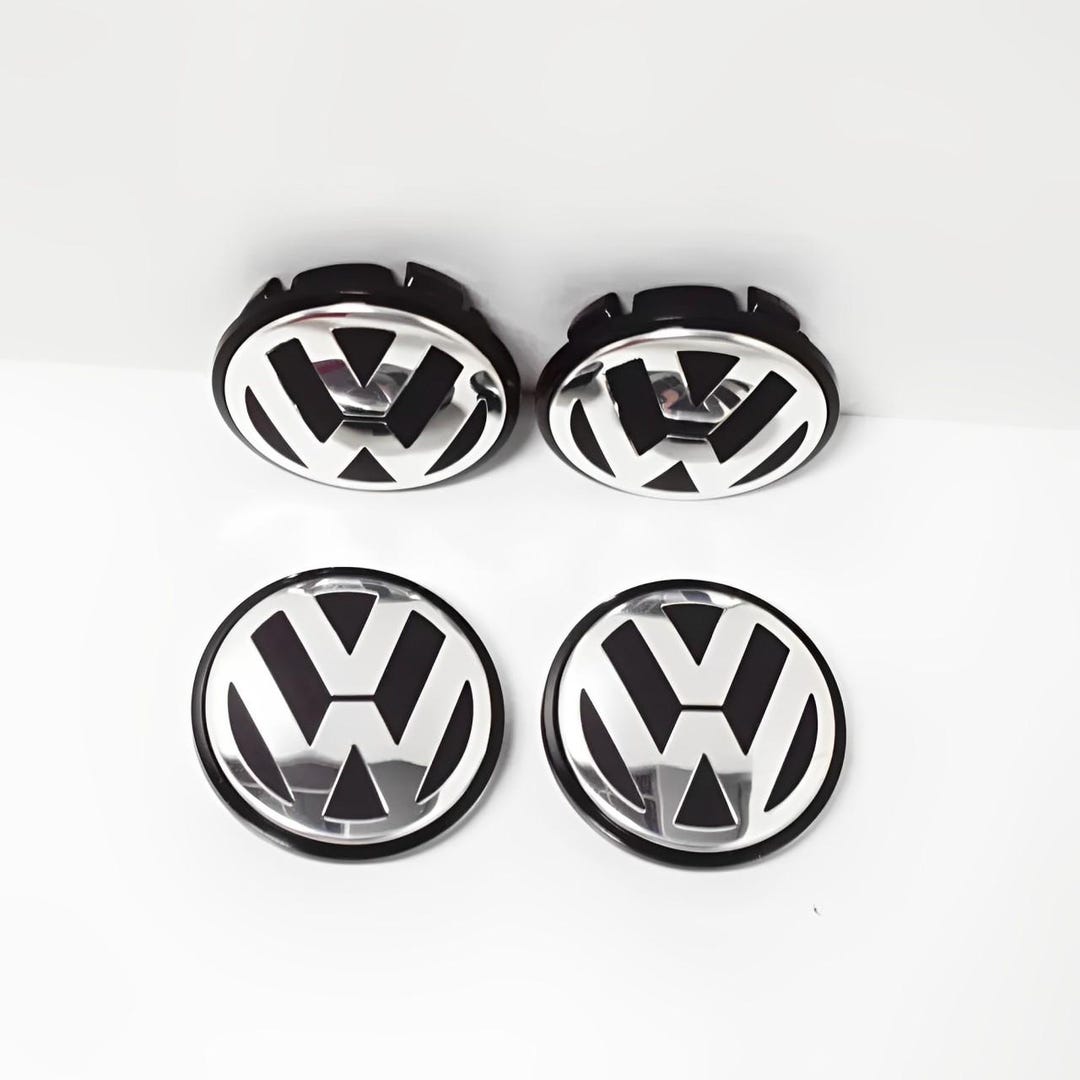 VW Wheel Center Caps Set of 4 | Volkswagen Logo Badge | Car Rim Hub Cap ...